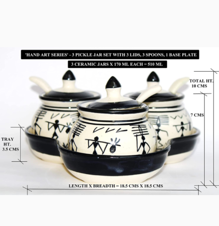 3 PICK JAR SET-WARLI-FULL DIMENSIONS