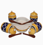 Berrycrave - 4 Yellow blue chi ceramic jar set - main